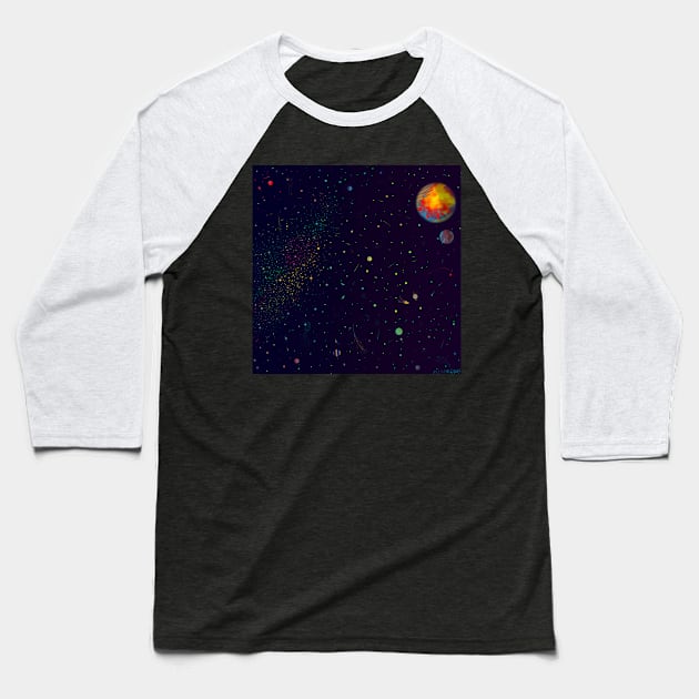 Vibrant Space Baseball T-Shirt by MacSquiddles